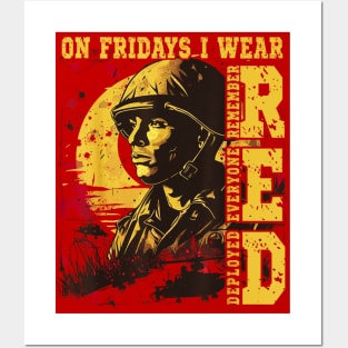 On friday I support troops wearing red Posters and Art